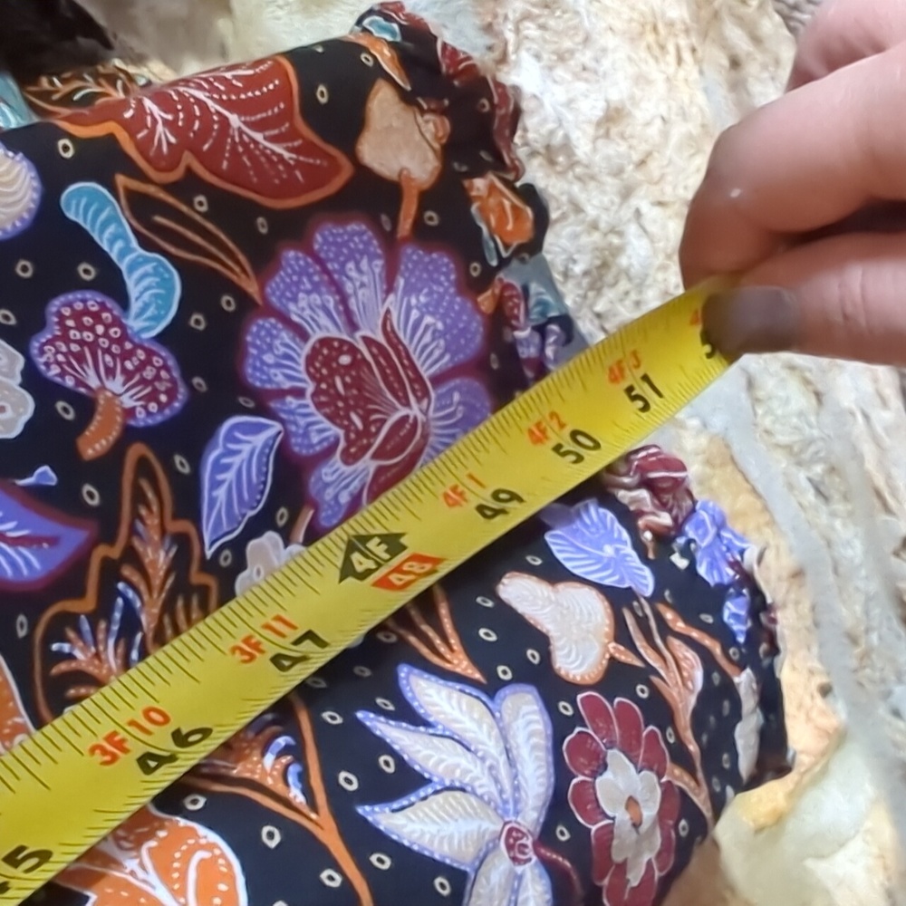 Ann Taylor Batik Autumn Leaves Midi Flare Dress - Picture 13 of 14